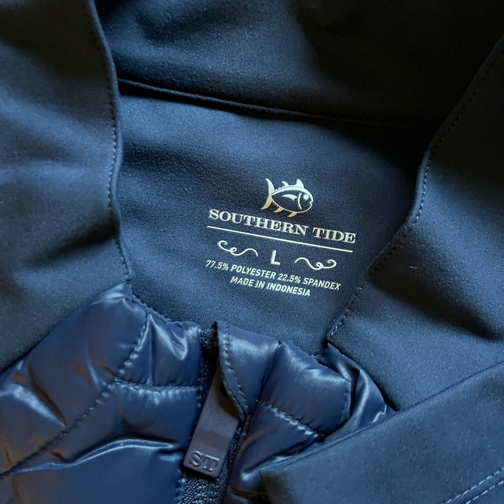 Southern Tide Navy Mixed Media Full Zip Jacket NWT - Picture 5 of 6